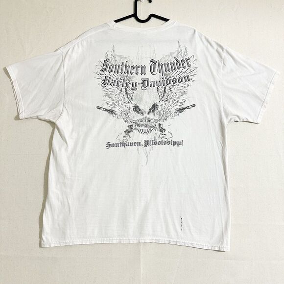 Harley Davidson T Shirt Mens Size X-Large Southaven Mississippi White - Picture 1 of 11